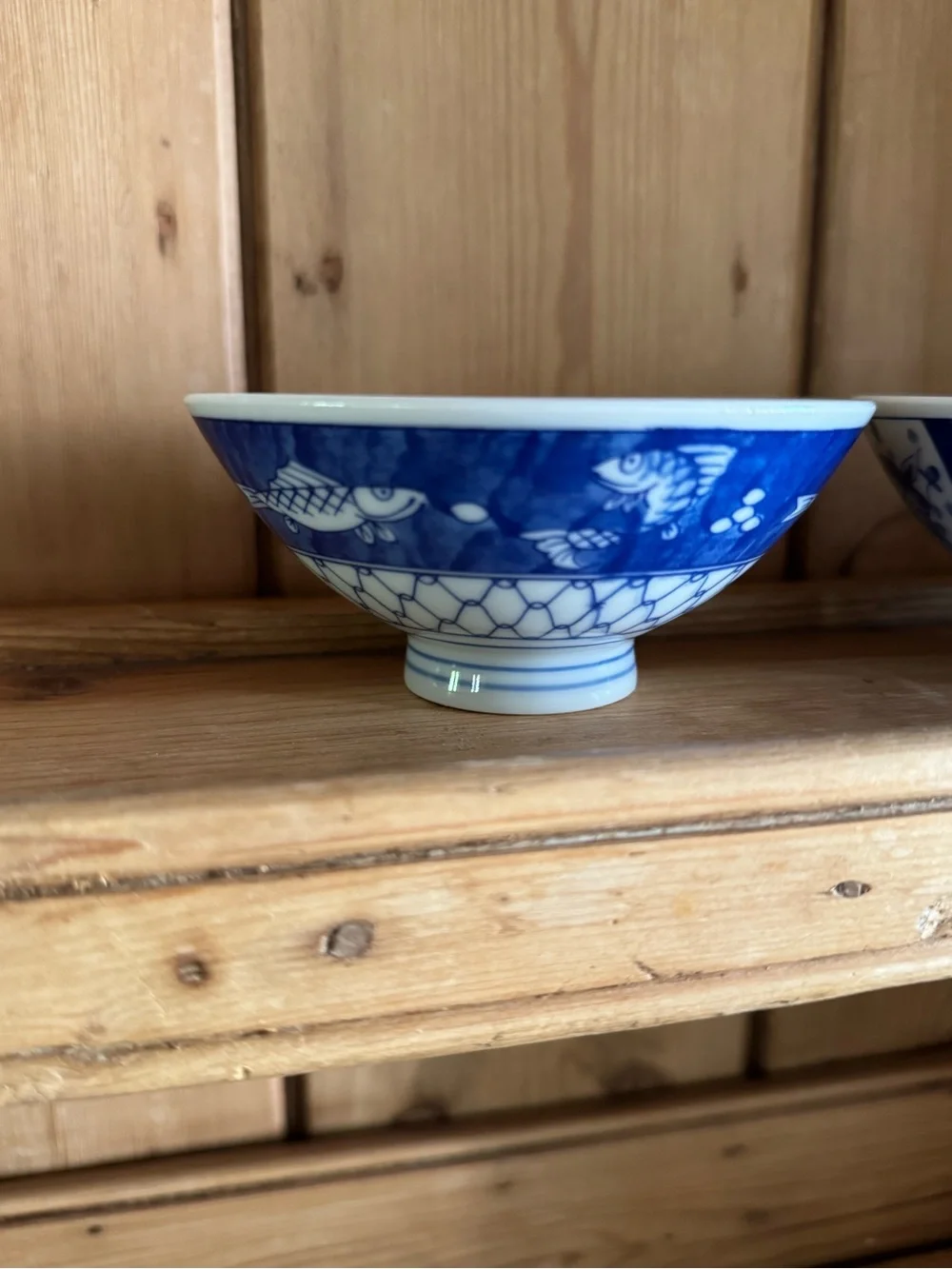 Pier 1 vintage Blue and White Ceramic Rice Bowl - Classic Home Art